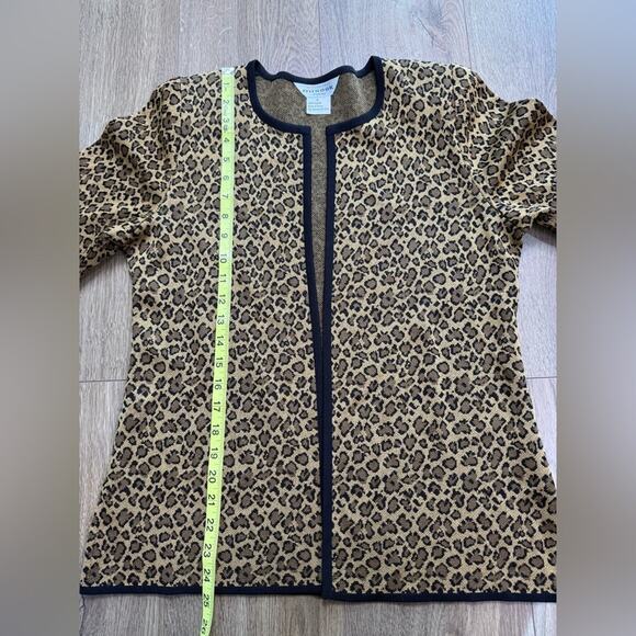Exclusively Misook Leopard Print Knit Jacket Cardigan Petite Small - Picture 9 of 9